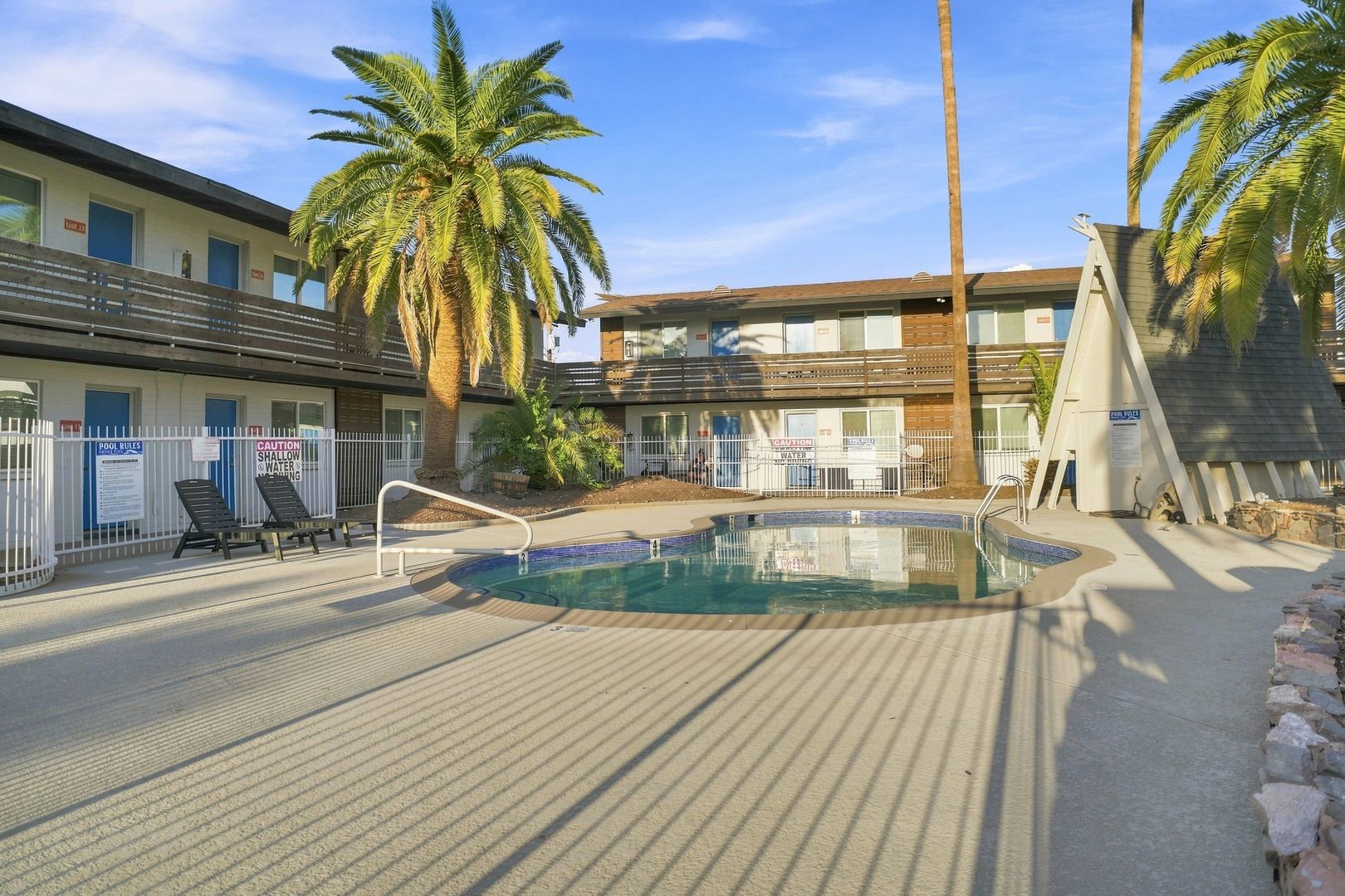 Pool and poolside area at The Element.