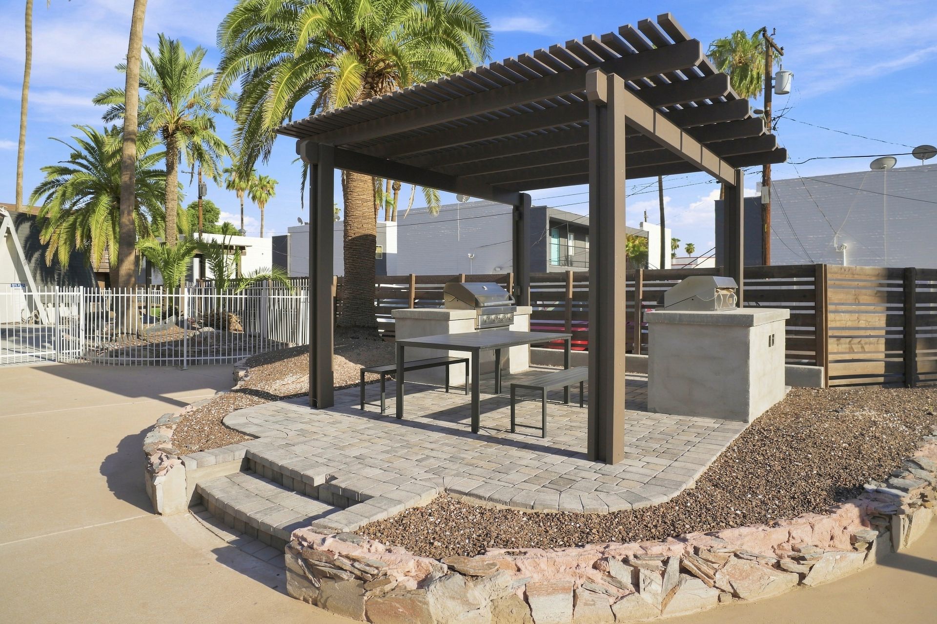 Outdoor grills at The Element.
