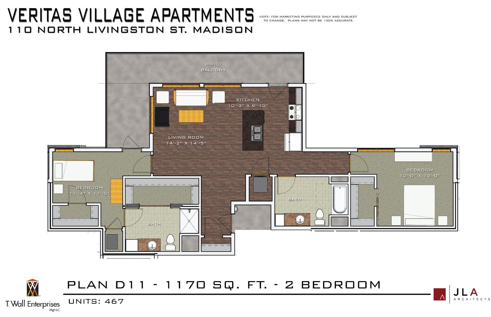 Madison Apartment: 110 N. Livingston St.
