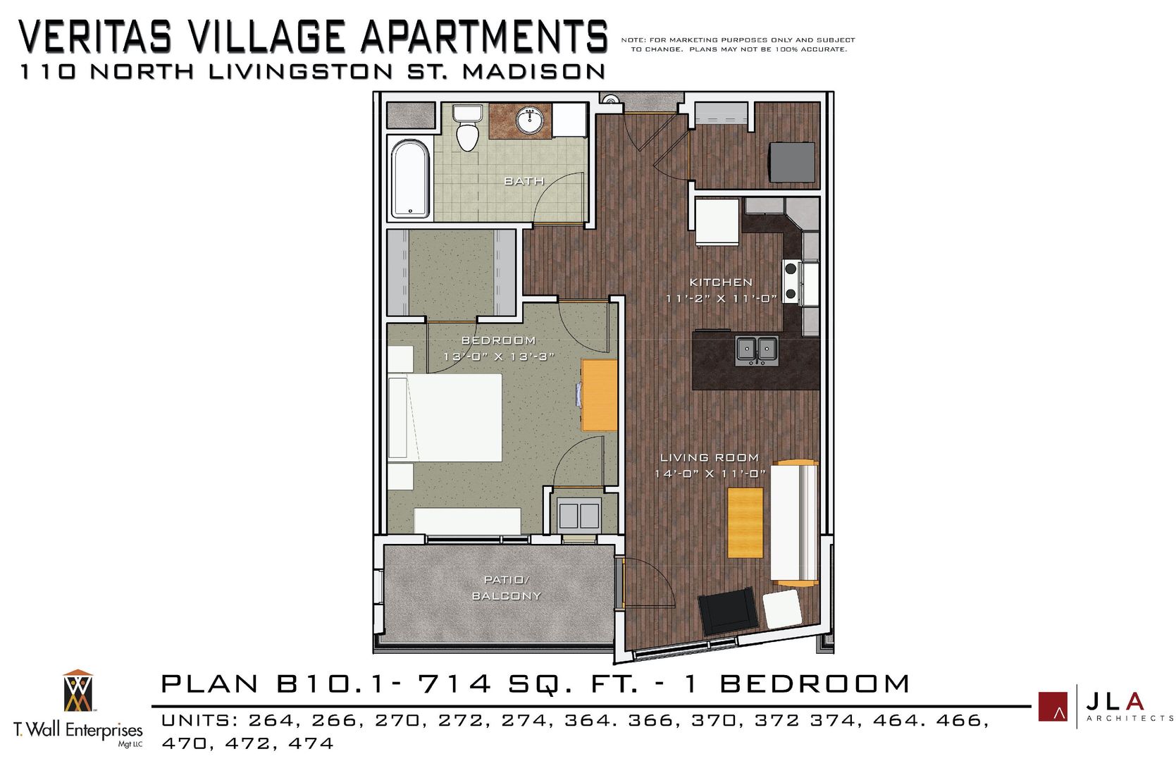 Madison Apartment: 110 N. Livingston St.