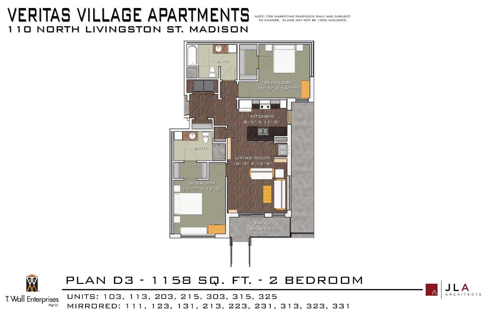 Madison Apartment: 110 N. Livingston St.