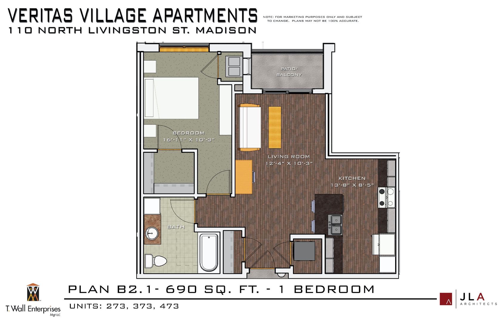 Madison Apartment: 110 N. Livingston St.