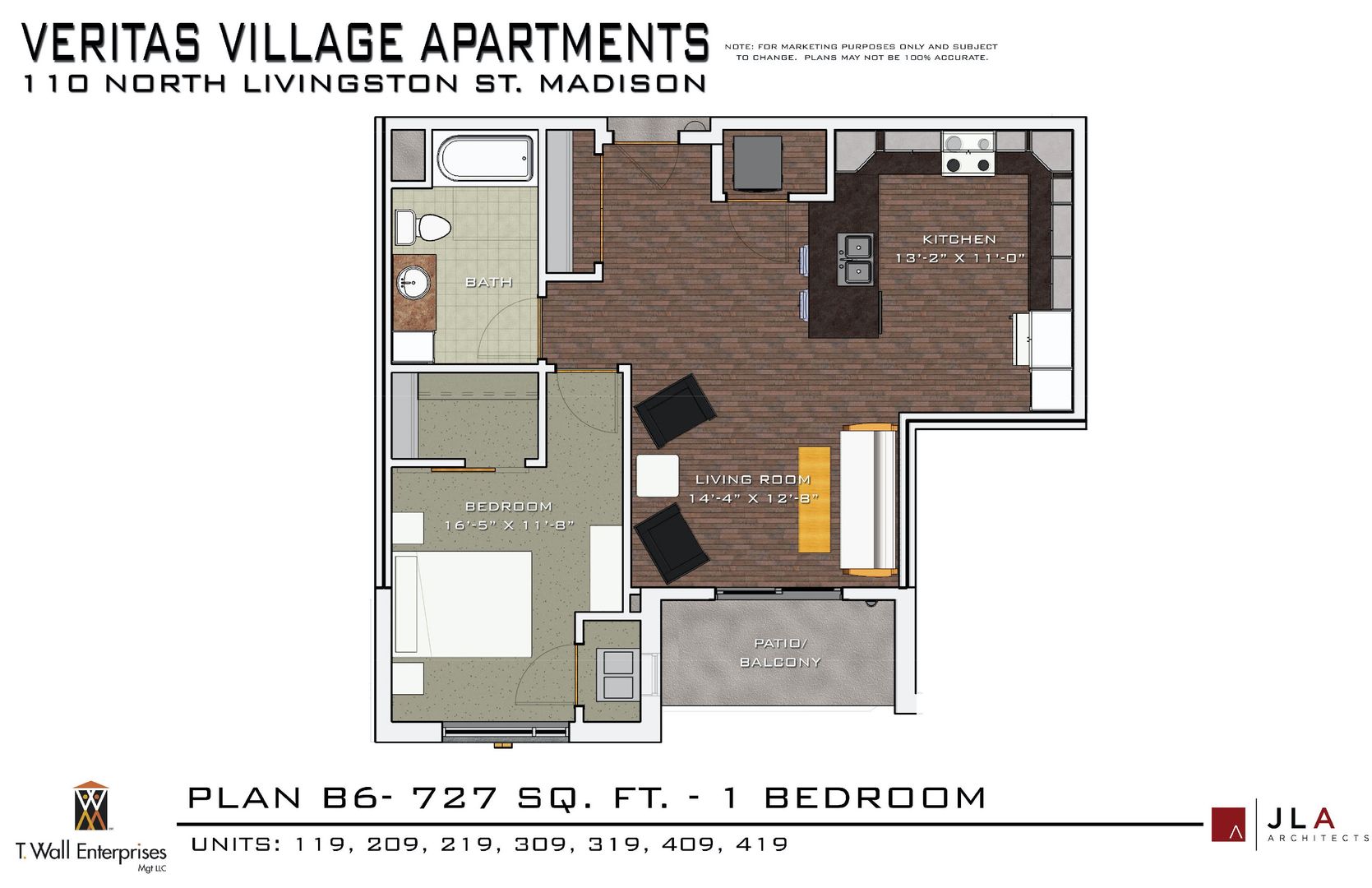 Madison Apartment: 110 N. Livingston St.