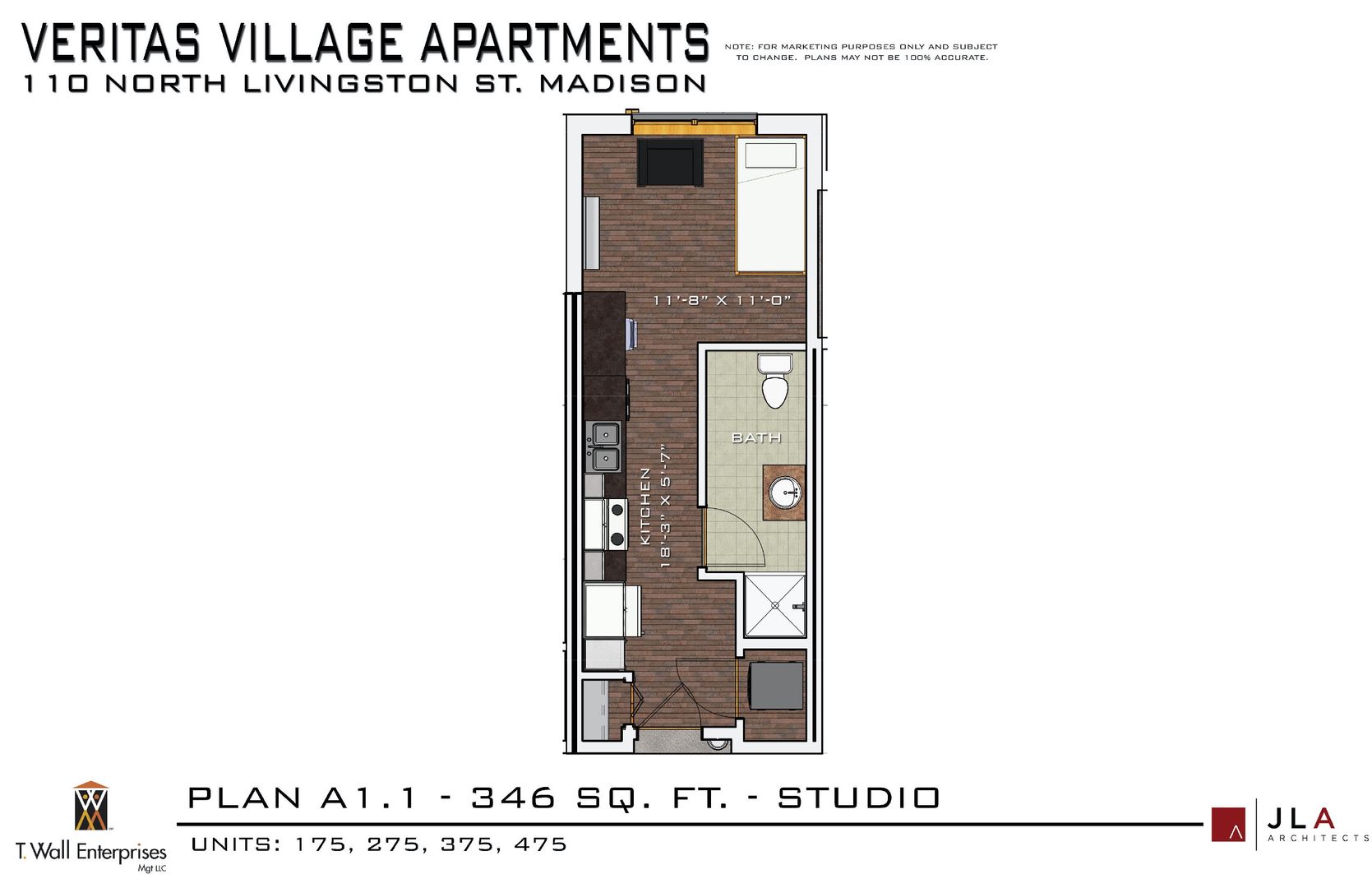 Madison Apartment: 110 N. Livingston St.