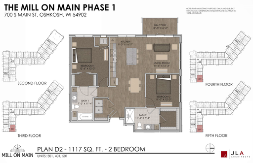 Stunning Corner 2-Bedroom with a Private Balcony – photo 1