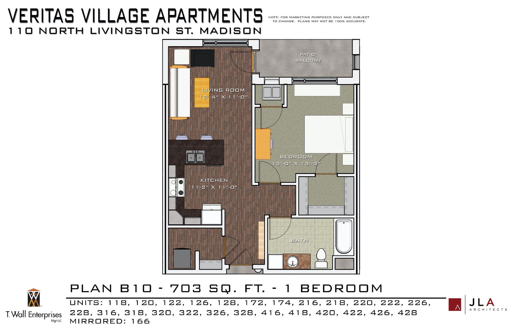 Madison Apartment: 110 N. Livingston St.