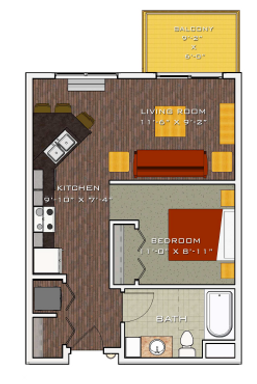 Gorgeous Brand New Studio With Balcony – photo 1