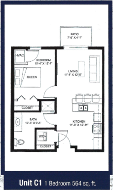 Cozy One Bedroom. Top Floor with Balcony! – photo 1