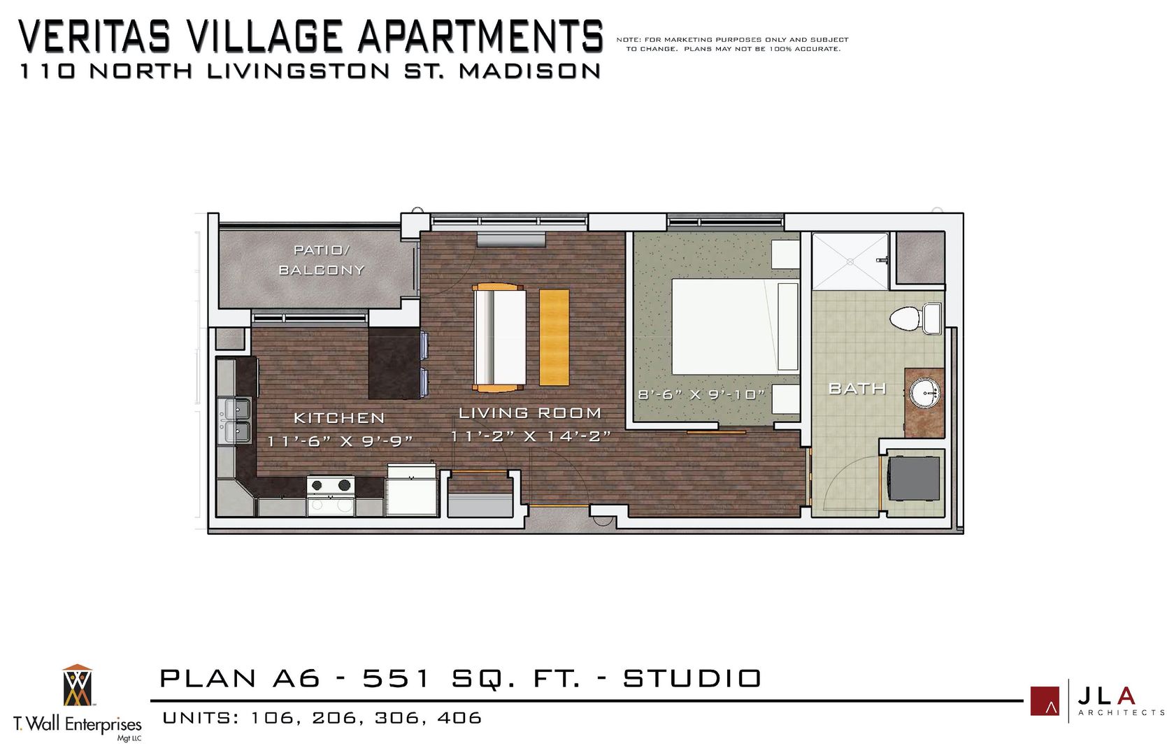 Madison Apartment: 110 N. Livingston St.
