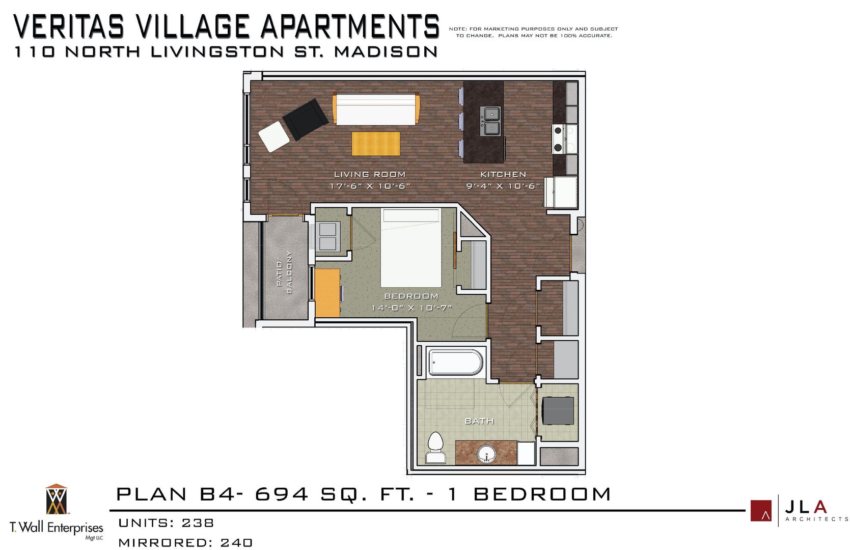Madison Apartment: 110 N. Livingston St.