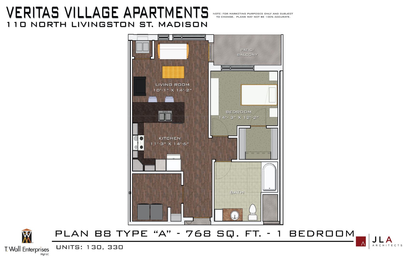 Madison Apartment: 110 N. Livingston St.