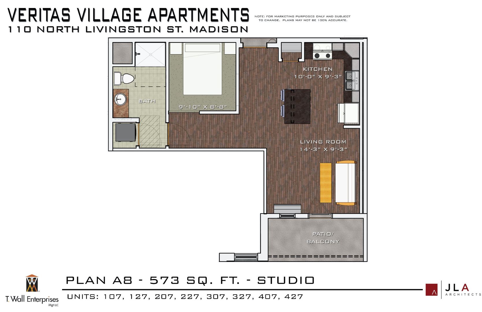 Madison Apartment: 110 N. Livingston St.