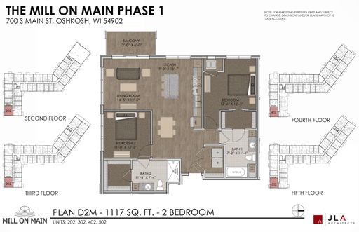 Stunning Corner 2-Bedroom with a Private Balcony – photo 1