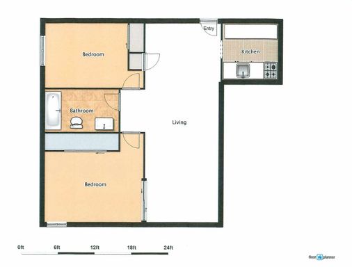 Quiet Building, Card Entry, Great Mountain View, Large 2 Bedroom – photo 1