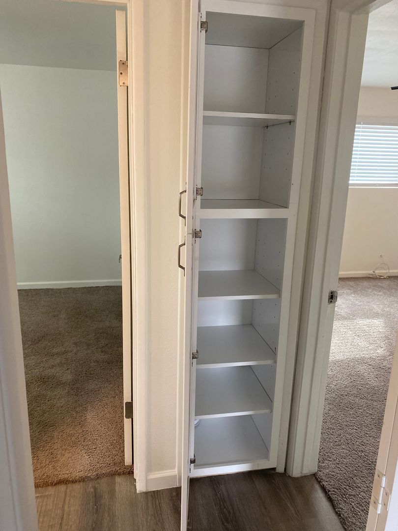 Representative closet storage at Edge Apartments.