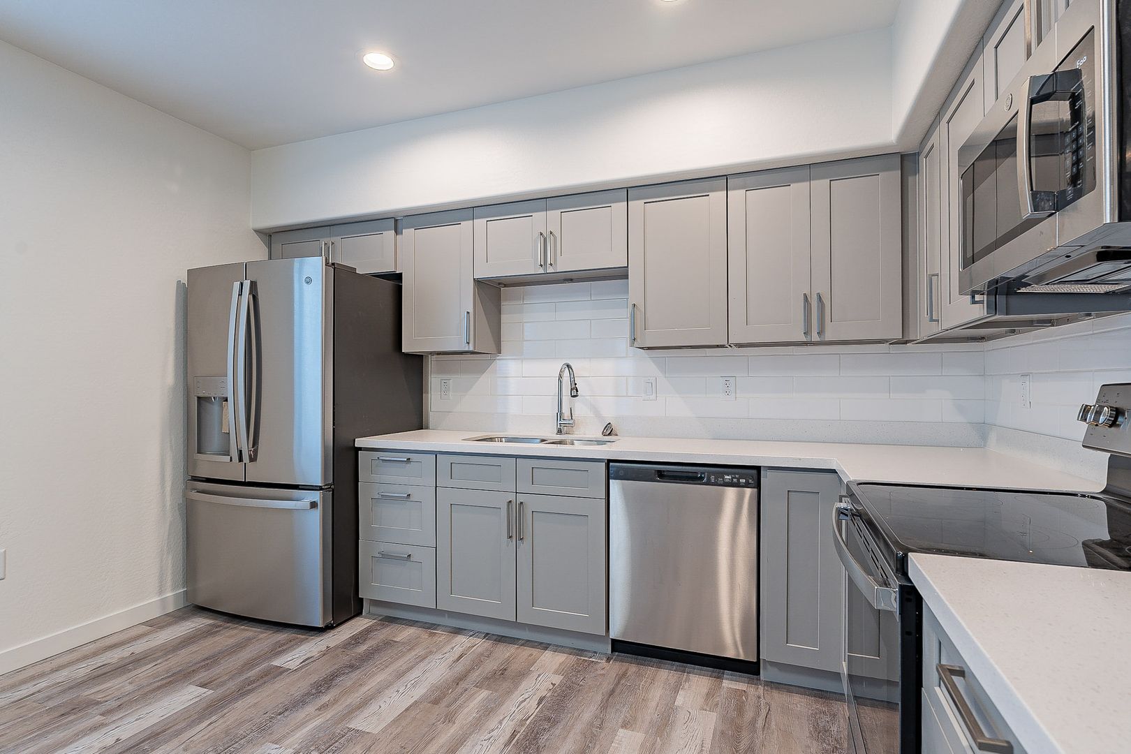 Apartment kitchen — representative home at La Vie.