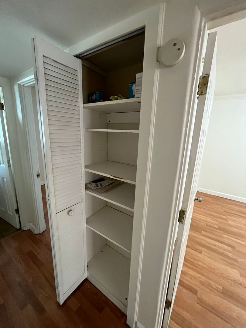 Closet storage at San Juan Apartments.