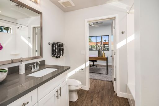 Apartment bathroom — representative home at Halcyon on Cheery Lynn.