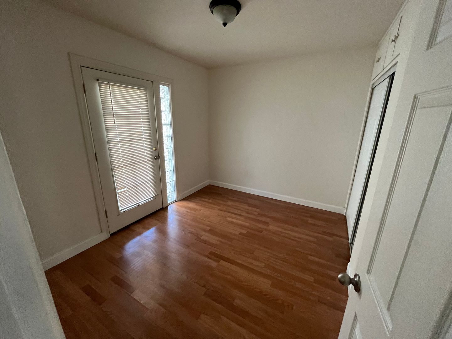 Unfurnished bedroom at San Juan Apartments.