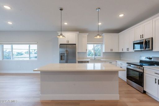 Apartment kitchen — representative home at Halcyon on 18th Street.
