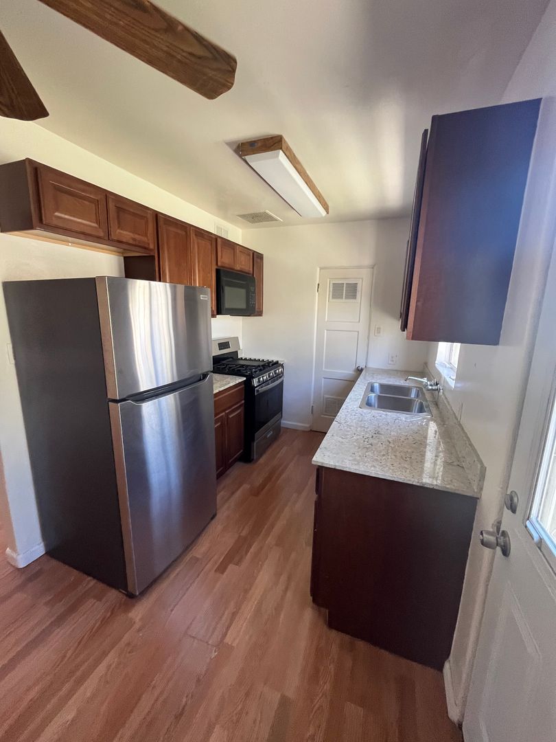 Apartment kitchen at San Juan Apartments.