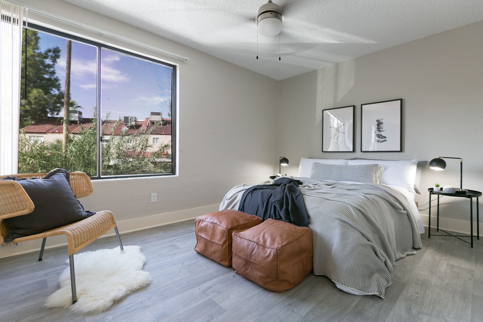 Furnished bedroom shown — representative home at The Marlowe.