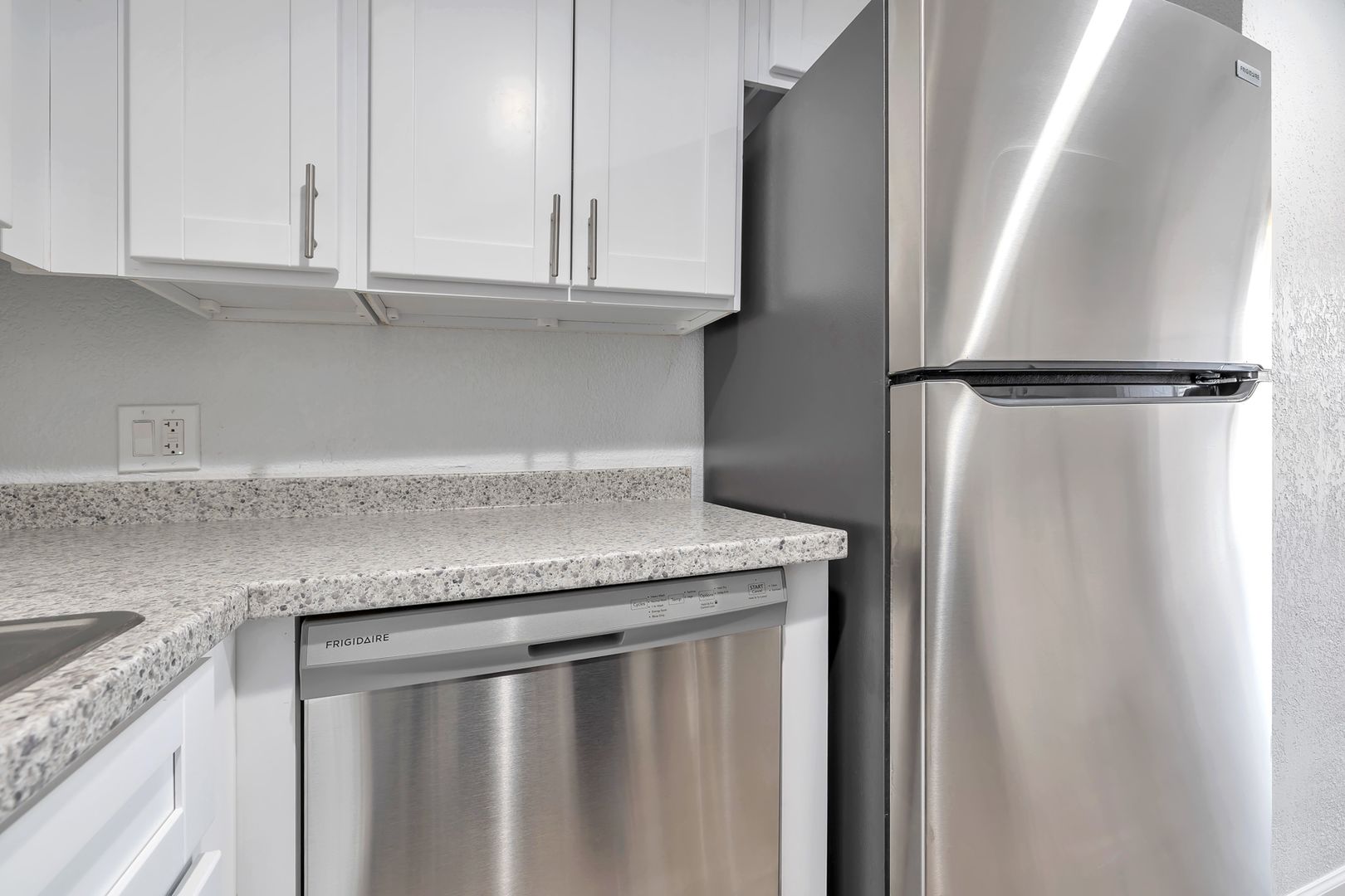 Representative apartment kitchen at The Spot.