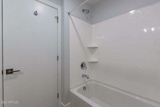 Apartment bathroom — representative home at Halcyon on 18th Street.