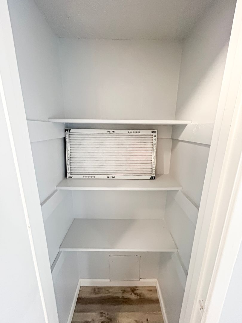 Representative closet storage at Villa Serena.