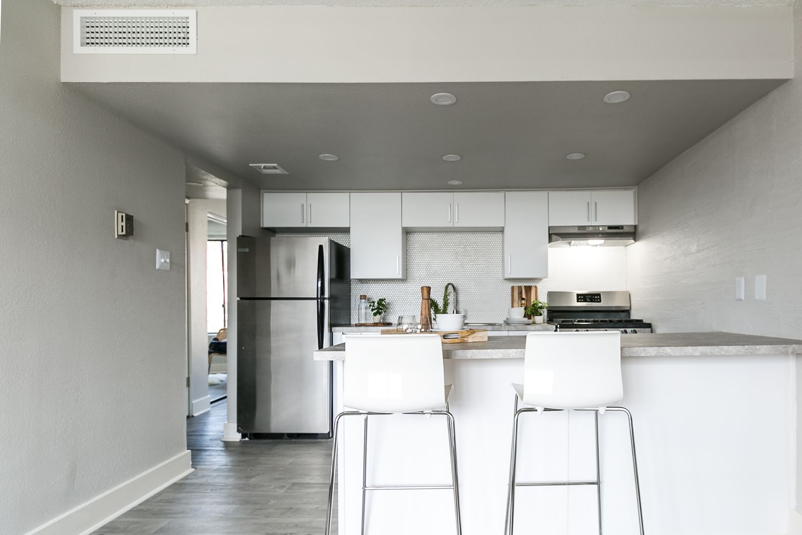 Apartment kitchen — representative home at The Marlowe.