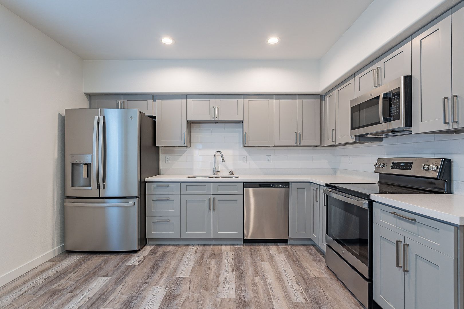 Apartment kitchen — representative home at La Vie.