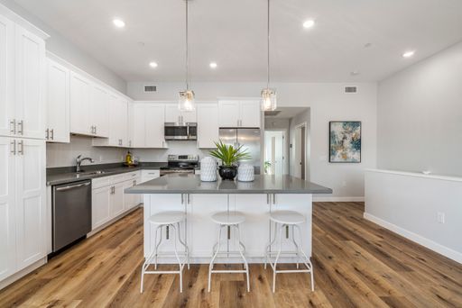 Apartment kitchen — representative home at Halcyon on Cheery Lynn.