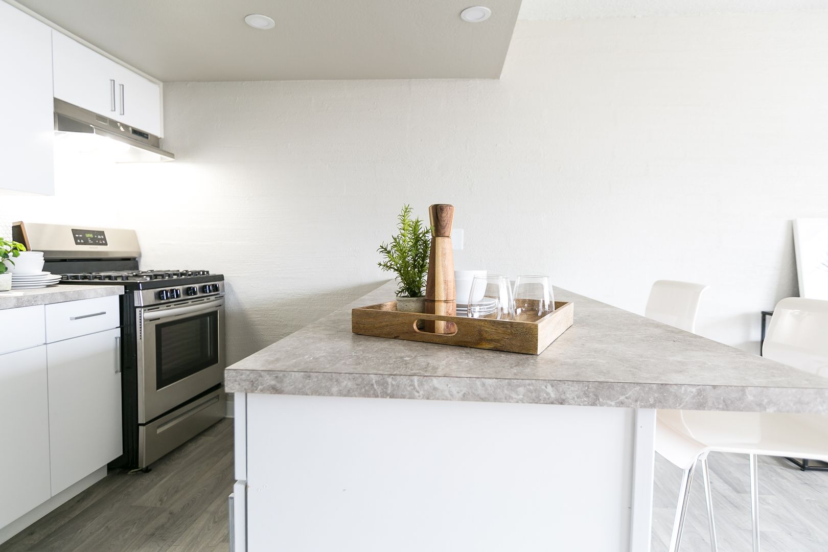 Apartment kitchen — representative home at The Marlowe.
