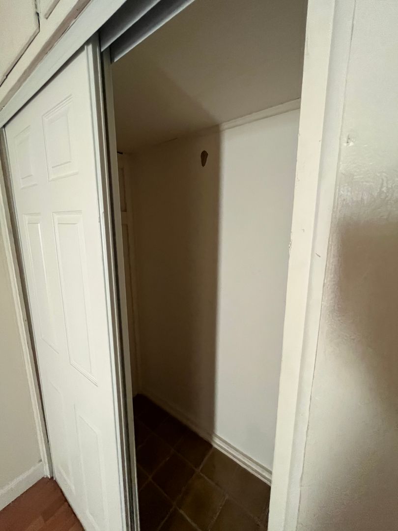 Closet storage at San Juan Apartments.