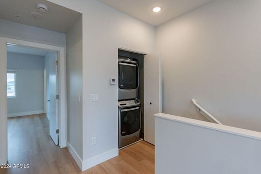 In-home laundry area — representative home at Halcyon on 18th Street.