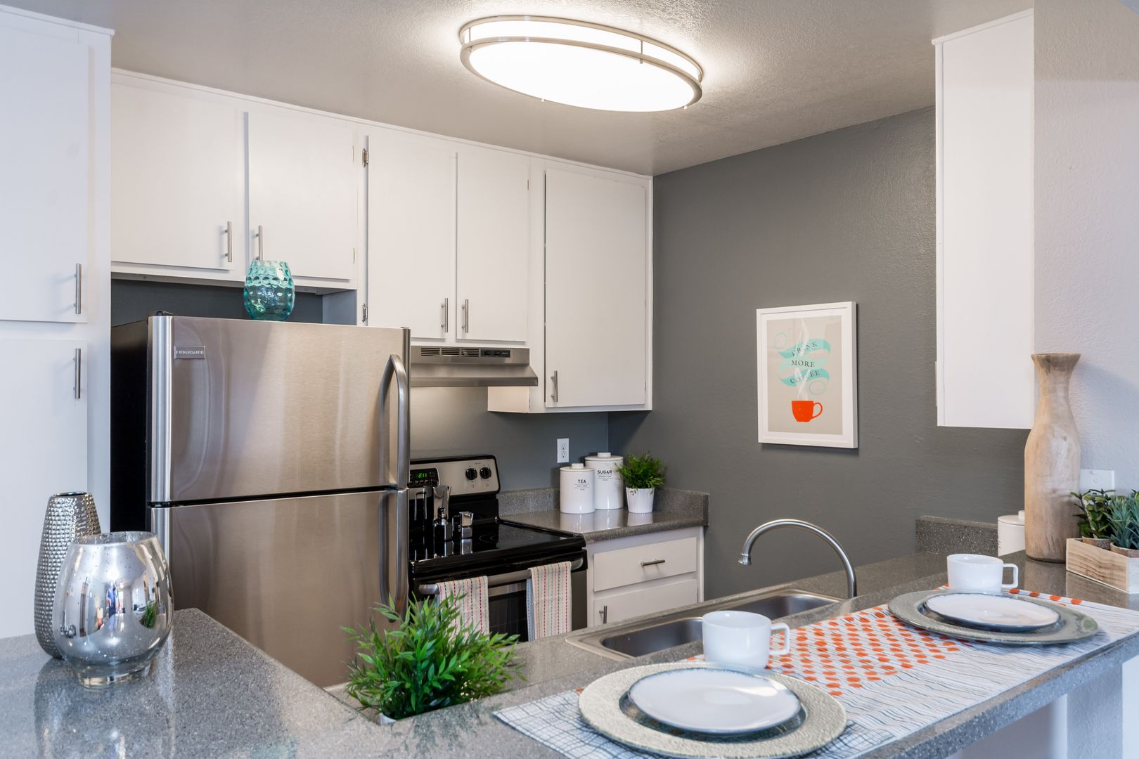 Apartment kitchen — representative home at The Marlowe.