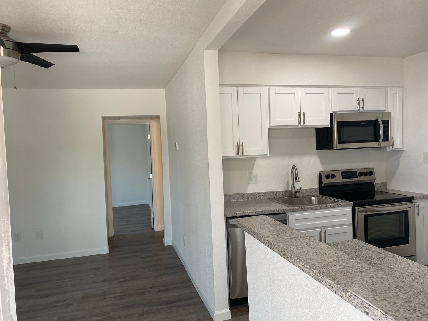 Representative unfurnished apartment interior at Turney Cottages.