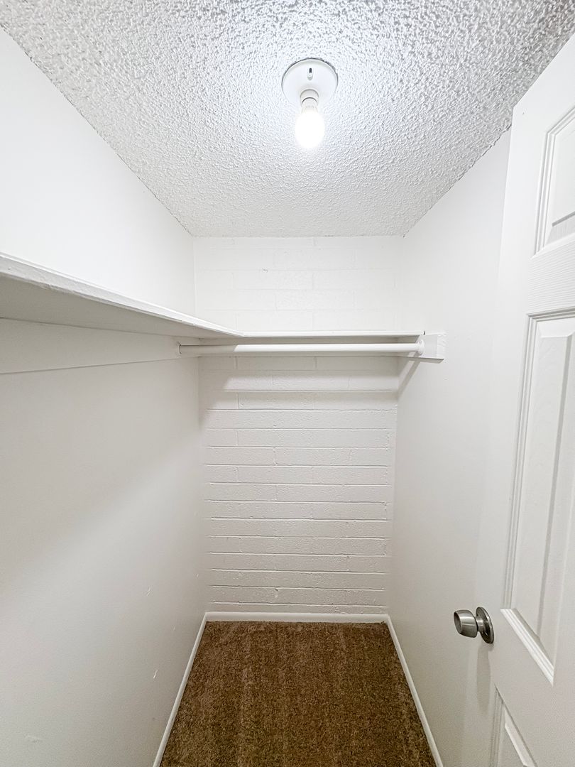 Representative closet storage at Villa Serena.