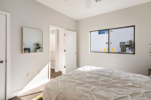 Furnished bedroom shown — representative home at Halcyon on Cheery Lynn.