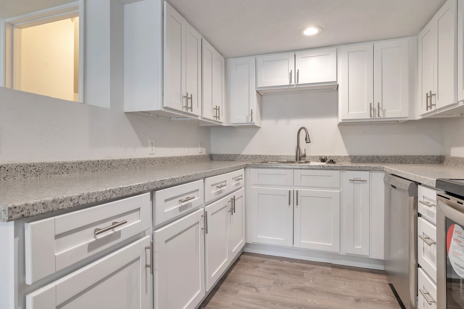 Representative apartment kitchen at The Spot.
