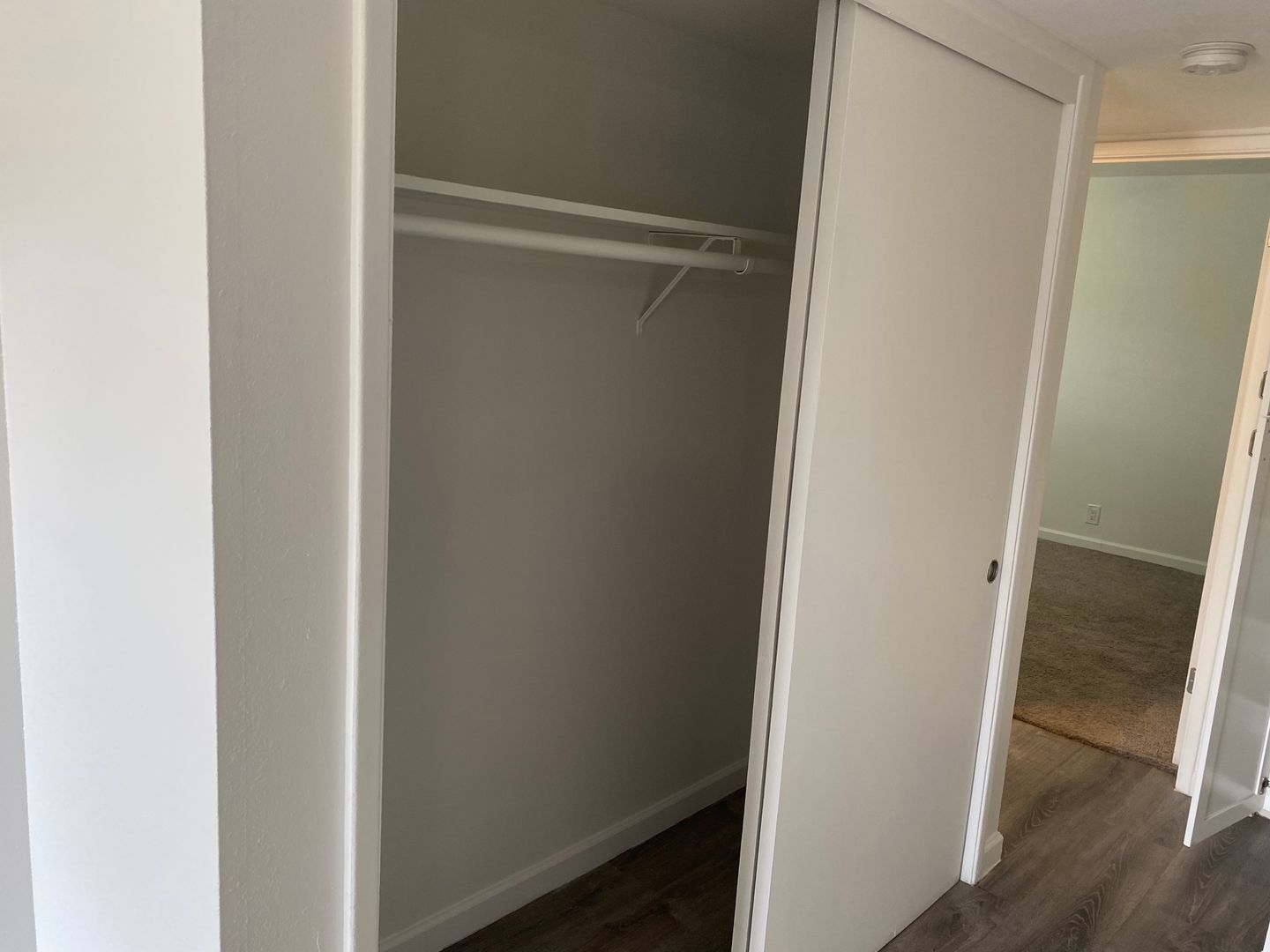 Representative closet storage at Edge Apartments.