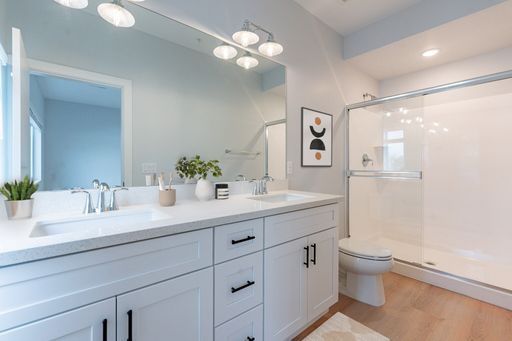 Furnished example: bathroom at Halcyon on 18th Street.