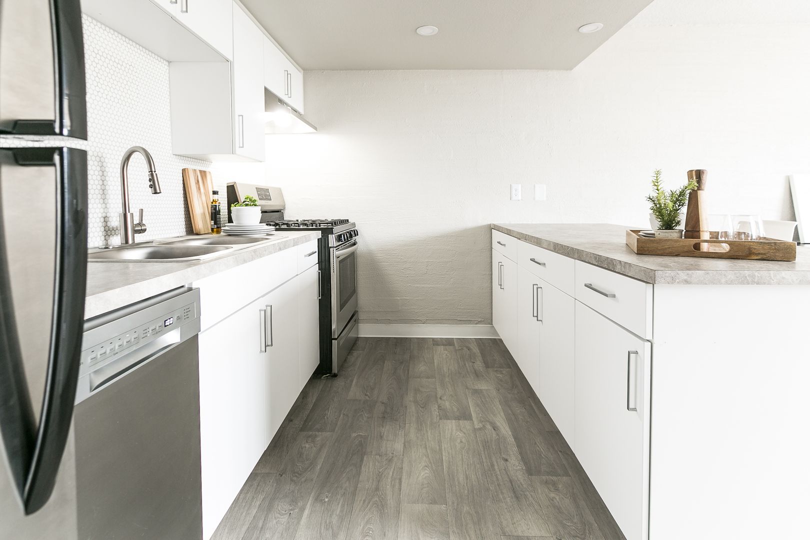Apartment kitchen — representative home at The Marlowe.