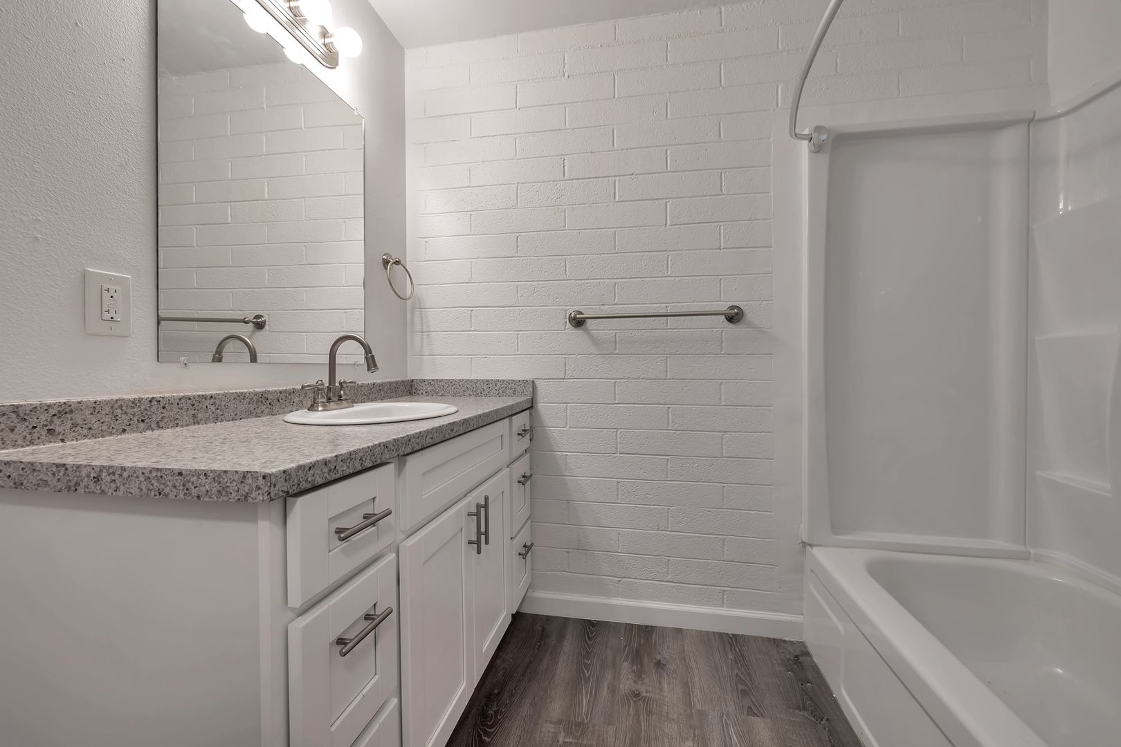 Representative apartment bathroom at The Spot.