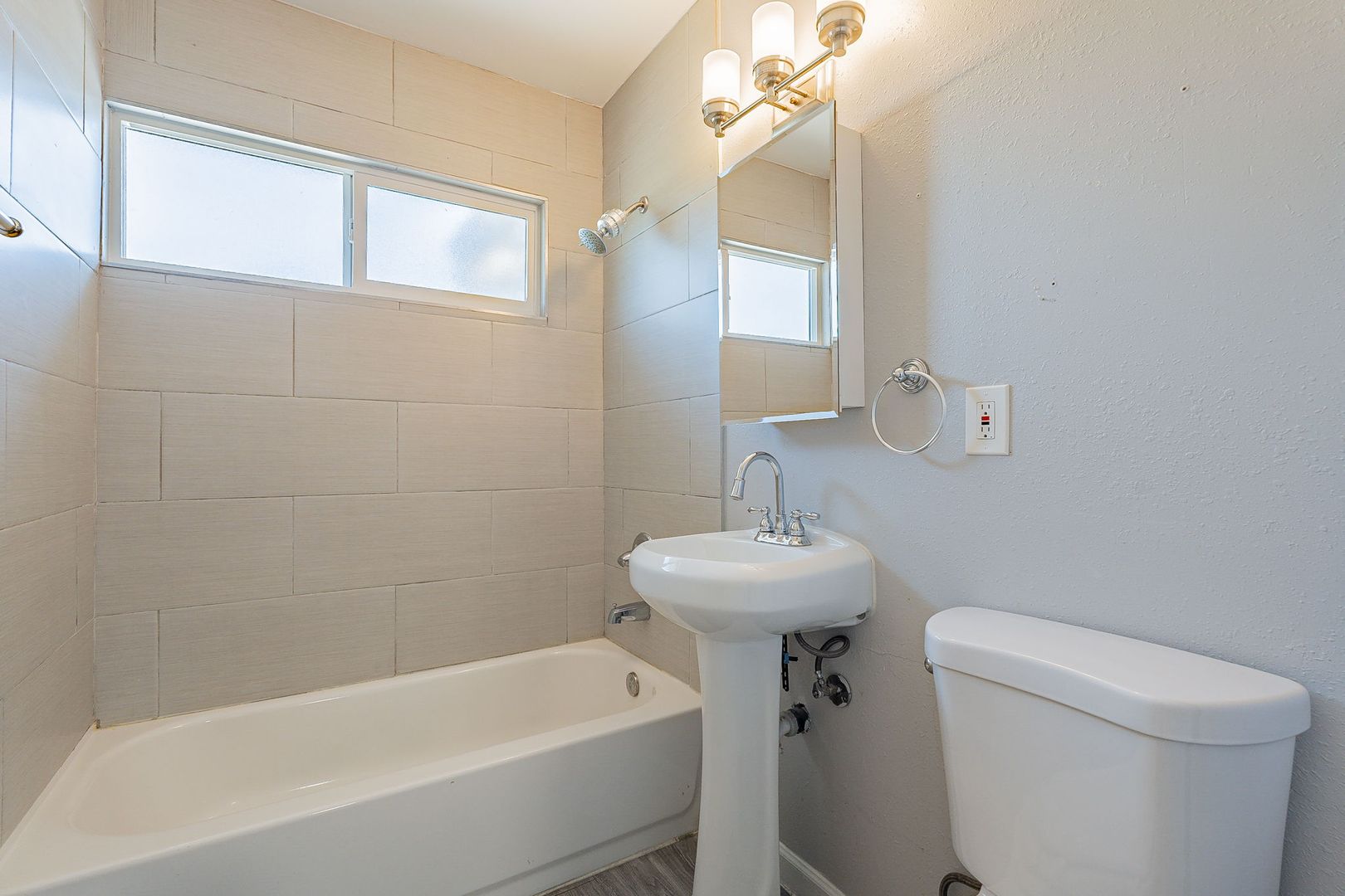 Apartment bathroom at 301 Courtyard Living.