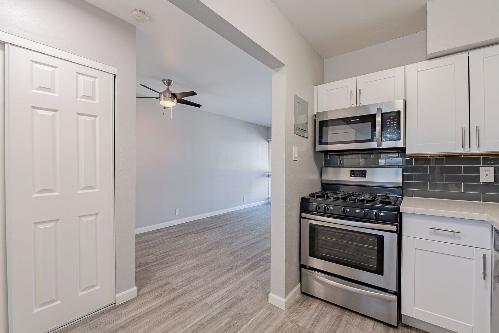 Apartment kitchen at 301 Courtyard Living.