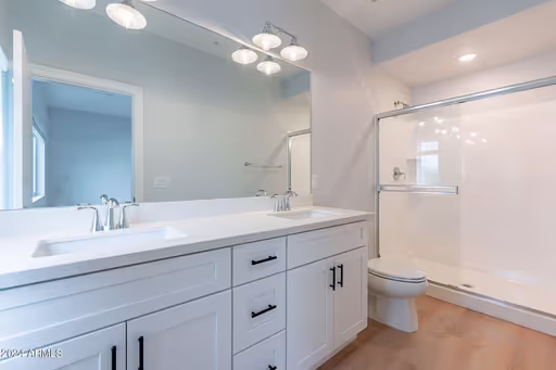 Apartment bathroom — representative home at Halcyon on 18th Street.