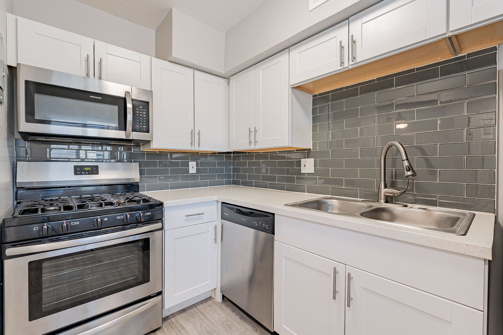 Apartment kitchen at 301 Courtyard Living.