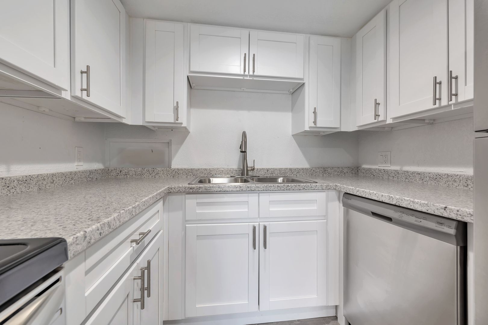 Representative apartment kitchen at The Spot.