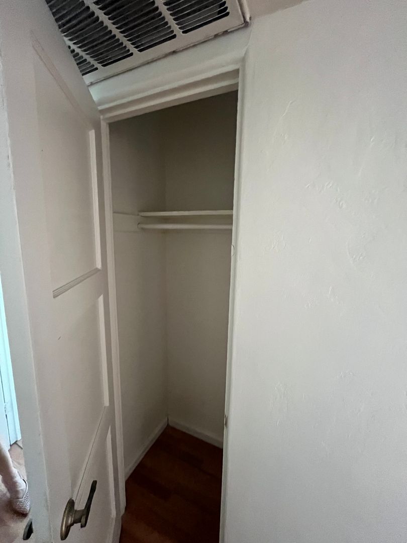Closet storage at San Juan Apartments.